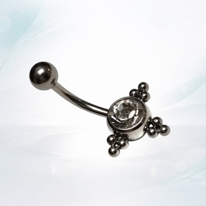 Transparante Zirkonia Dots Navelpiercing