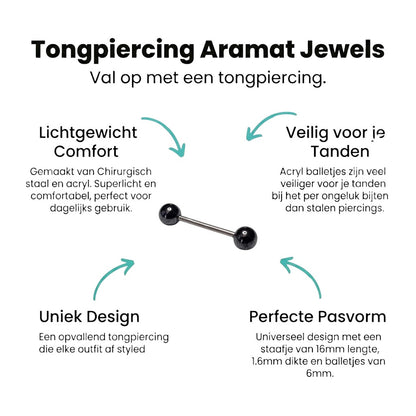 Een zwarte bal piercing piercing
