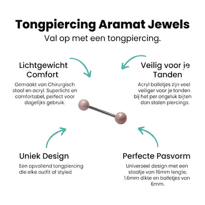 Een paar roze jade bal tepels