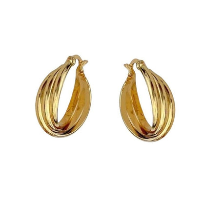 Triple oorringen dames – goudkleurig - oor6401 - 25439 - Oorringen kopen# - 22mm - alles - cadeau