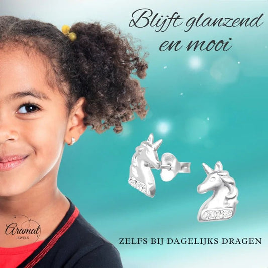Eenhoorn oorbellen.
