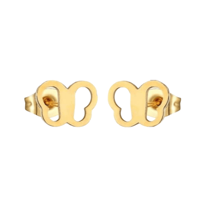 Vlinder oorstekers goudkleurig 5x7 mm - Aramat Jewels - Oorbellen - cadeautip