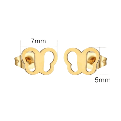 Vlinder oorstekers goudkleurig 5x7 mm - Aramat Jewels - Oorbellen - cadeautip