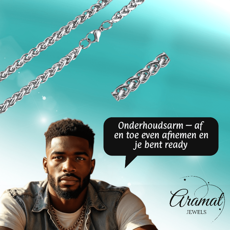 Vossenstaart Halsketting RVS 85 cm – 5 mm - Aramat Jewels - Halskettingen - cadeautip