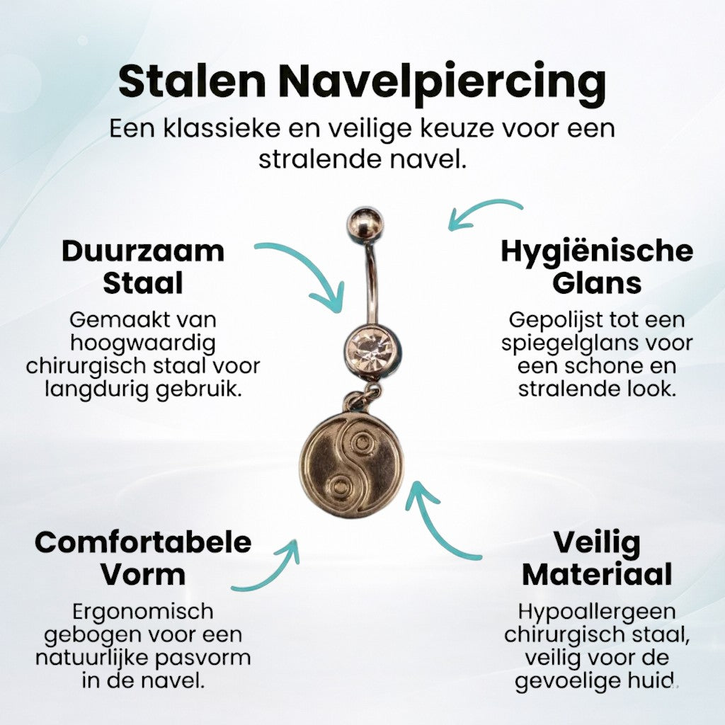 Yin Yang Muntje Navelpiercing