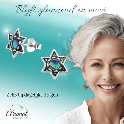Zilveren Abalone Steroorbellen 10x9 mm - oor981 - 30784 - Oorbellen kopen# - 10mm - 925 Zilver - Abalone