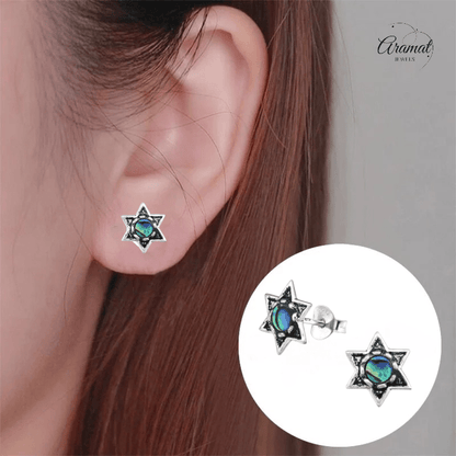 Zilveren Abalone Steroorbellen 10x9 mm - oor981 - 30784 - Oorbellen kopen# - 10mm - 925 Zilver - Abalone