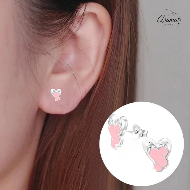 Zilveren Balletschoen Oorbellen – 925 Zilver & Roze Emaille - oor1998 - 12756 - Oorbellen kopen# - 11mm - 925 Zilver - alles