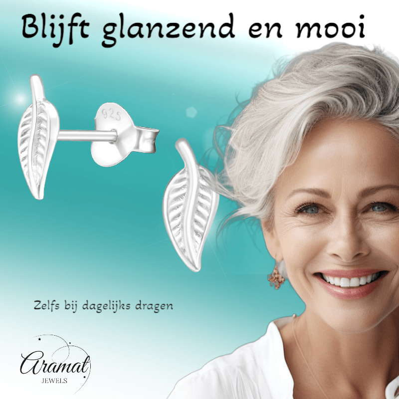 Zilveren Blaadje Oorbellen – 9x4mm - Aramat Jewels - Oorbellen - cadeautip