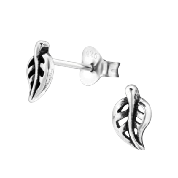 Zilveren Blaadje Oorbellen Antieklook – 7x4mm - Aramat Jewels - Oorbellen - cadeautip