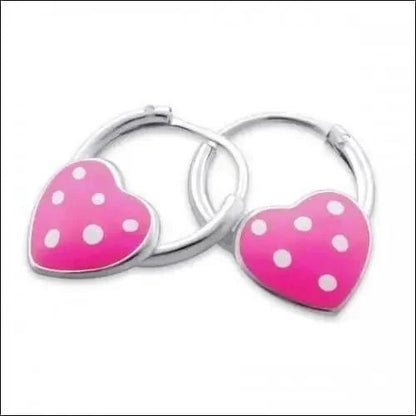 Roze hart hoepel oorbellen