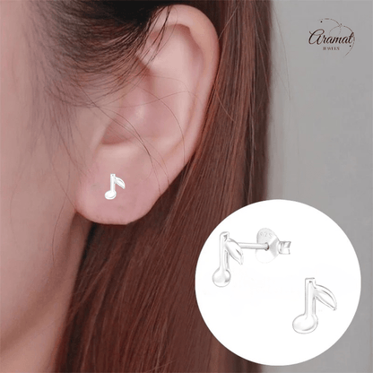 Zilveren Muzieknoot Oorstekers 7×6 mm - oor927 - 26285 - Oorbellen kopen# - 7mm - 925 Zilver - alles