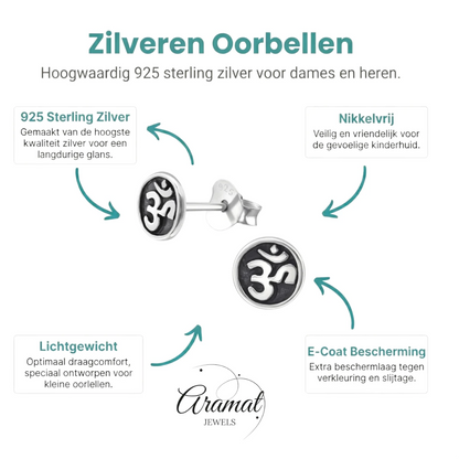Zilveren Ohm oorbellen – 6 mm nikkelvrij - Aramat Jewels - Oorbellen - cadeautip