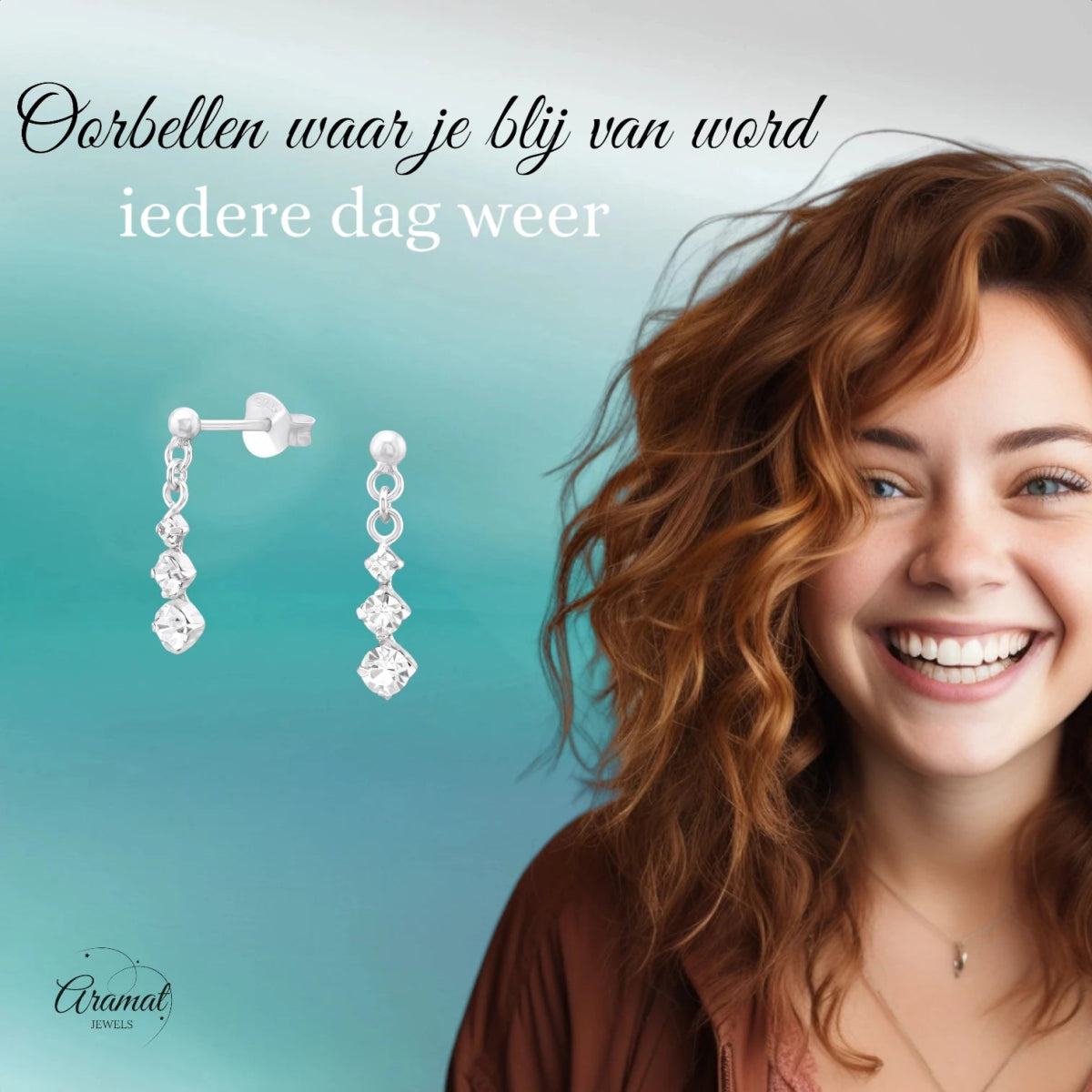 Zilveren Oorbellen met Kristal Hanger Nikkelvrij - oor1022 - 17535 - Oorbellen kopen# - 16mm - 925 Zilver