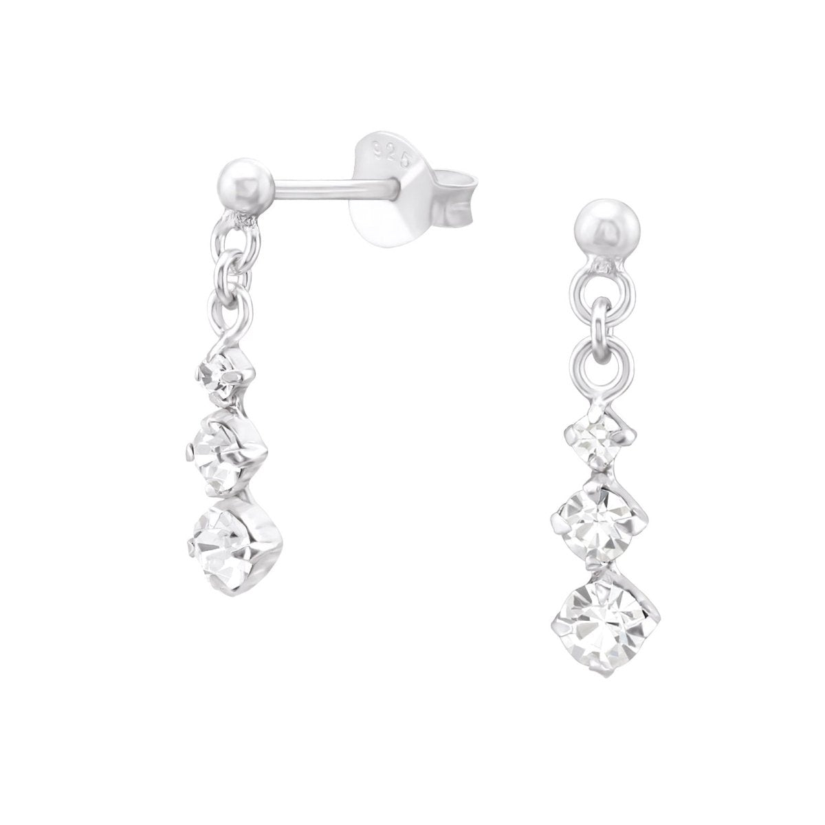 Zilveren Oorbellen met Kristal Hanger Nikkelvrij - oor1022 - 17535 - Oorbellen kopen# - 16mm - 925 Zilver