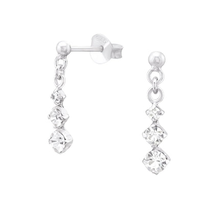 Zilveren Oorbellen met Kristal Hanger Nikkelvrij - oor1022 - 17535 - Oorbellen kopen# - 16mm - 925 Zilver