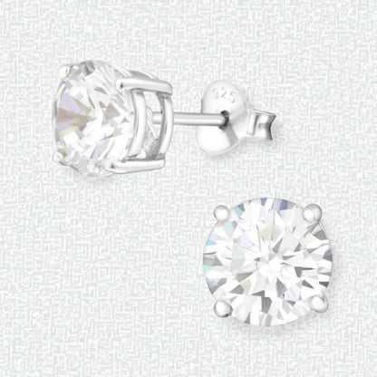 Zilveren Oorbellen met Rond Zirkonia’s - Aramat Jewels - Oorbellen - cadeautip