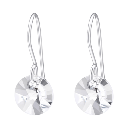 Zilveren Oorhangers - Transparant Kristal - 8mm - oor3258 - 27940 - Oorhangers kopen# - 20mm - 925 Zilver - alles