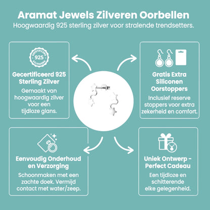 Zilveren Ster Oorbellen 11x5mm - Aramat Jewels - Oorbellen - cadeautip