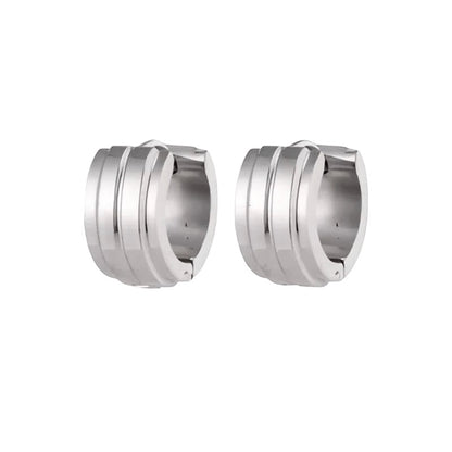 Zilverkleurige Klapcreolen - RVS - Twee Strepen - 13 mm - Uniseks - oor5786 - se20003 - Oorringen kopen# - 13mm - alles - cadeau
