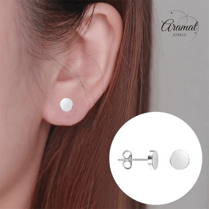 Zilverkleurige Ronde Oorstekers RVS 6mm - Aramat Jewels - Oorbellen - cadeautip