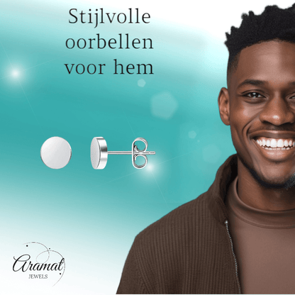 Zilverkleurige Ronde Oorstekers RVS 6mm - Aramat Jewels - Oorbellen - cadeautip