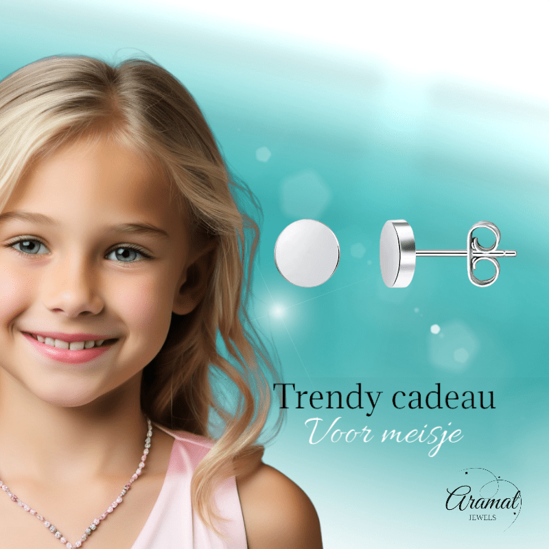 Zilverkleurige Ronde Oorstekers RVS 6mm - Aramat Jewels - Oorbellen - cadeautip