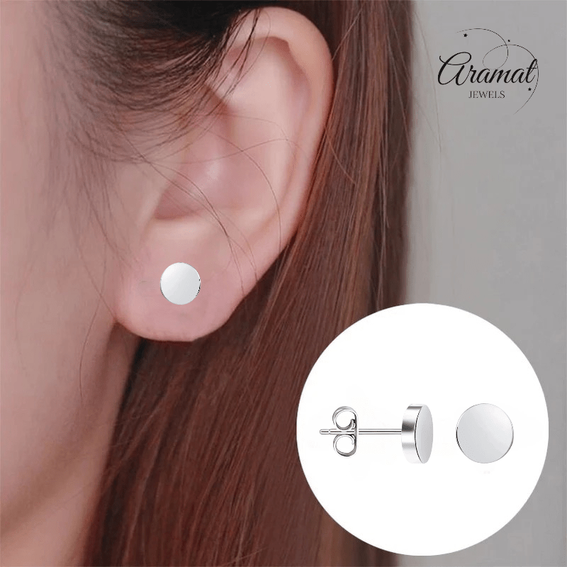 Zilverkleurige Ronde Oorstekers RVS 7mm - Aramat Jewels - Oorbellen - cadeautip