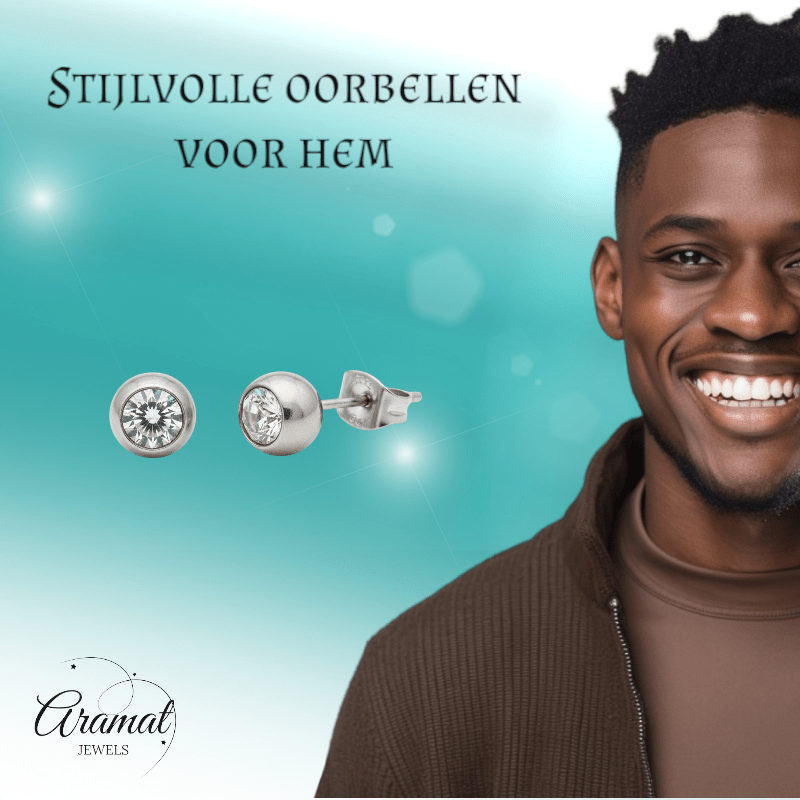 Zirkonia Steen Oorbellen - Aramat Jewels - Oorbellen - cadeautip