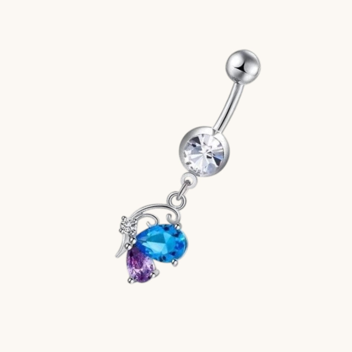 Zomerse Vlinder Zirkonia Navelpiercing