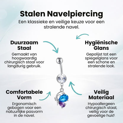 Zomerse Vlinder Zirkonia Navelpiercing