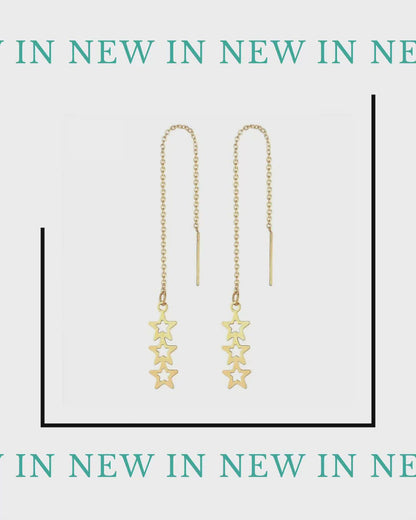 Boucles d'oreilles pendantes en acier inoxydable en forme d'étoile, différentes couleurs - Pendentifs étoiles