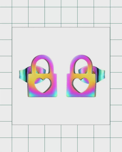 Vrolijke Stalen Slotjes Oorbellen