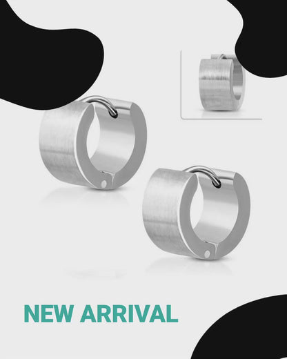 RVS Brede Oorringen Zilverkleur 14x7mm - Dikke Hoepel Oorbellen