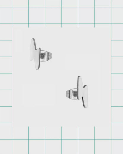 Boucles d'oreilles puces éclair en acier inoxydable 10x4mm, couleurs variées - Boucles d'oreilles puces Flash
